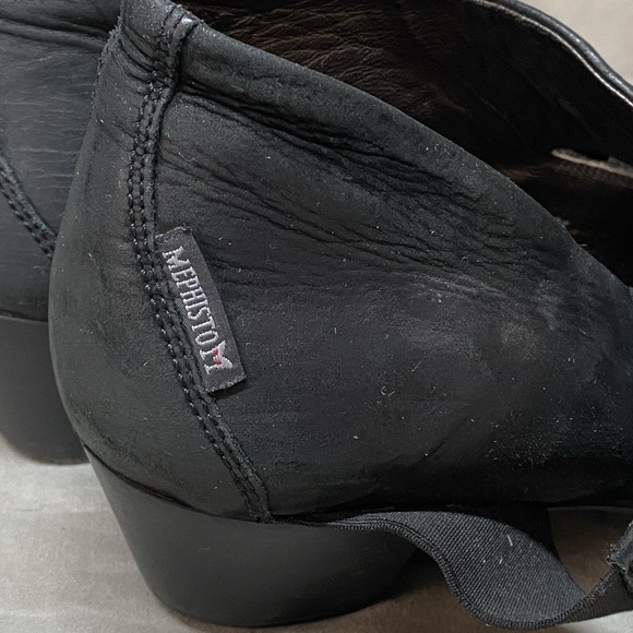 Mephisto Women's US 8‎ Black Leather Heeled Mary Jane Clogs Comfort Shoes - Picture 6 of 10